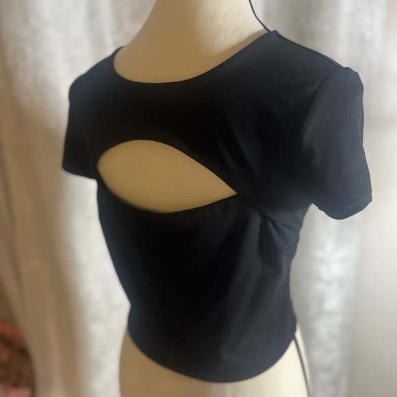 Garage Black Fitted Crop T-Shirt - Picture 8 of 9